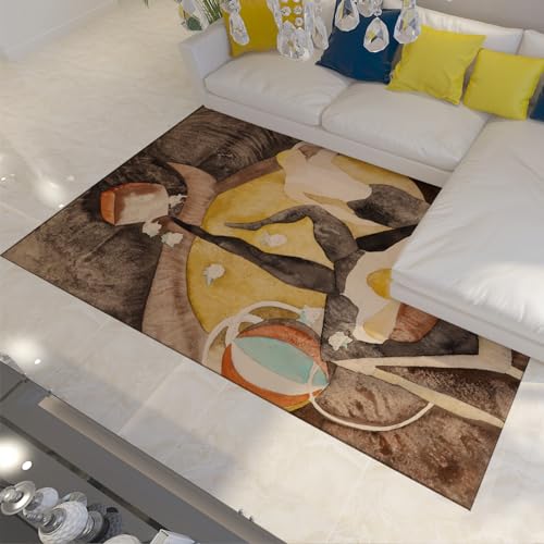 WEECHAINGE Traditioneller Retro-Teppich Charles Demuth Zwei Akrobaten-Jongleure Bedruckte Malerei Fußmatte Rutschfester Familienzimmerteppich gemütlich weich 150x180cm von WEECHAINGE
