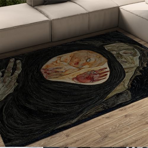 WEECHAINGE Ultradünner großflächiger Vintage-Teppich Dead Mother von Egon Schiele im Stil rutschfeste Trägerteppiche für Schlafzimmer Waschbarer Teppich unter dem Tisch 60x180cm von WEECHAINGE