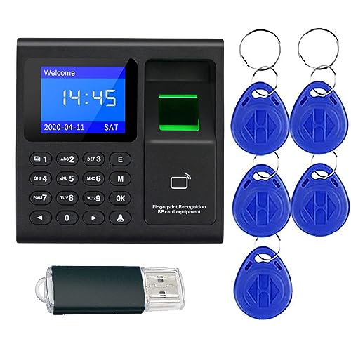 WEELIAO Time Clock - Fingerabdruck-Zeituhren für Mitarbeiter Kleinunternehmen, Büro Punch Clock Automatische Bericht Generierung Türschließer, Biometrische Fingerabdruck Zeiterfassung Terminal Uhr von WEELIAO