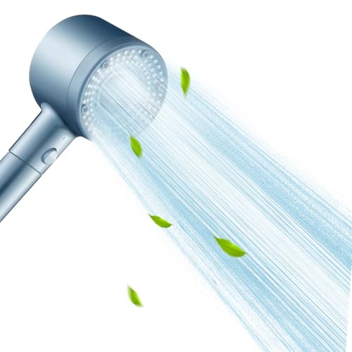 Duschkopf mit Filter, Wassersparend Hochdruck Duschkopf, Massage Handbrause mit 3+1 Strahlarten, Regendusche Duschkopf mit Stoppfunktion (Grau a) von WEENSCHENK
