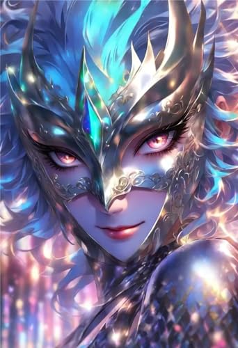 Diamant Painting Bilder 40x50cm 5D Diamond Painting Set Mosaik Bastelset Kinder DIY Voll Diamant Crystal Art Malen Nach Zahlen Erwachsene Basteln für Room Wohnwand Home Decor Masken Mädchen W-9642 von WEEPEF