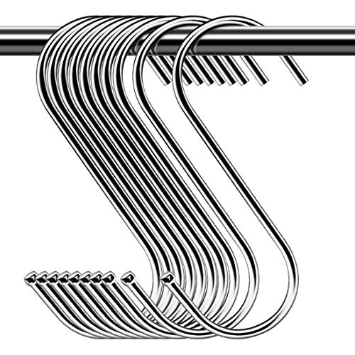 30 Stück S Haken zum Aufhängen Edelstahl S-förmige Haken Schwerlast Metall S haken für Badezimmer, Schlafzimmer, Büro, Küche, Geschäft von WEERSTONE
