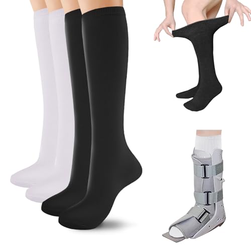 4 Paar Nahtlose Sensorische Socken für Walking Boots - Atmungsaktive Medizinische Schlauchsocken, Orthopädische Ersatzstrümpfe für Air Cam Walker, Frakturstiefel & Postoperative Beinpflege (Gr. 35-42) von WEESTAAMO