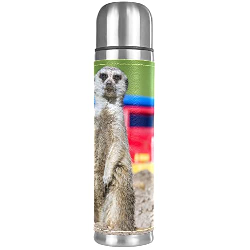 Schöne Erdmännchen Edelstahl vakuumisolierte Wasserflasche auslaufsicher 500ml von WEETIME