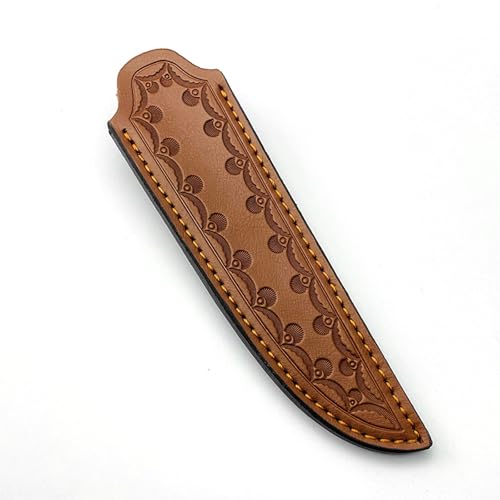 Braun Messerscheide,Leder Messerholster,Gürtelschnalle Messerscheide,7,5 Zoll Lederscheide Messertasche Fixed Blade Taschen Messer Scheide,EDC Werkzeuge Messer Holster Jagdmesser Küchenmesserhalter von WEEVDRIE