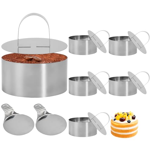 WEFHEF 6er Set Ø8cm Dessertringe rund Speiseringe Edelstahl Servierring Nahtlose Tortenring Kuchenring DIY Mousse Ringe Backring mit Deckel Basis für Backen Dessert Mousse Form WEFHEF 6er Set Ø8cm Dessertringe rund Speiseringe Edelstahl Servierring Nahtlose Tortenring Kuchenring DIY Mousse Ringe Backring mit Deckel Basis für Backen Dessert Mousse Form von WEFHEF