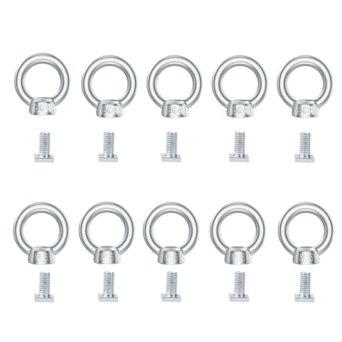 10 Stück Ringmuttern mit Hammerkopfschrauben M6 Edelstahl, Ringmutter Set Mit Befestigungsmittel, 304 Edelstahl Ringmutter M6, Augenschrauben, Ringschraube Mit Gewinde Für Hebezubehör 10 Stück Ringmuttern mit Hammerkopfschrauben M6 Edelstahl, Ringmutter Set Mit Befestigungsmittel, 304 Edelstahl Ringmutter M6, Augenschrauben, Ringschraube Mit Gewinde Für Hebezubehör von WEFINEST