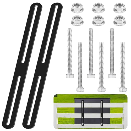 2 Stück Befestigungsset für Zaunbriefkasten, 28 x 2.4cm Briefkasten Zaunmontage Set, Verstellbare Flachverbinder, Metallverbinder Lang Kit mit M5 Schrauben und Muttern für die Installation der Mailbox von WEFINEST
