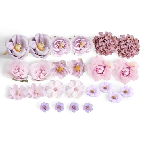 WEFINEST 24 Stück Kunstblumen Köpfe, Violett Künstliche Blumen, Kunstblumen Wie Echt, Unechte Blumen Die Echt Aussehen, Dekoblumen Künstlich für DIY Hochzeits-Brautsträuße, Babydusche, Blumengesteck WEFINEST 24 Stück Kunstblumen Köpfe, Violett Künstliche Blumen, Kunstblumen Wie Echt, Unechte Blumen Die Echt Aussehen, Dekoblumen Künstlich für DIY Hochzeits-Brautsträuße, Babydusche, Blumengesteck von WEFINEST
