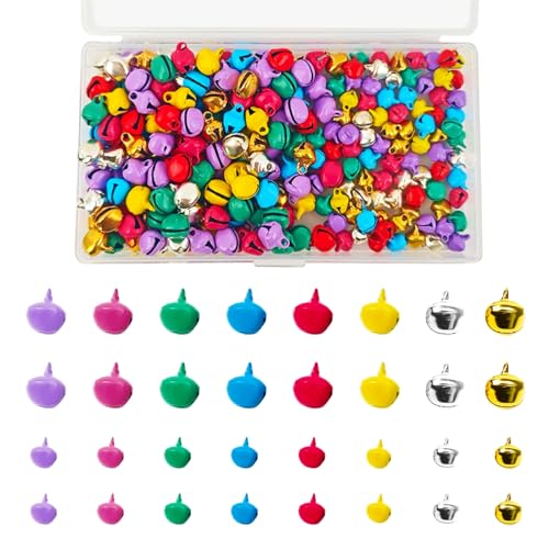 300 Stück Kleine Glöckchen Zum Basteln Bunte Kleine Glocke, 8mm 10mm Glocken Zum Basteln Metallglöckchen, Mini Glöckchen für Glockenkränze, Schmuckherstellung, Heimdekoration 300 Stück Kleine Glöckchen Zum Basteln Bunte Kleine Glocke, 8mm 10mm Glocken Zum Basteln Metallglöckchen, Mini Glöckchen für Glockenkränze, Schmuckherstellung, Heimdekoration von WEFINEST