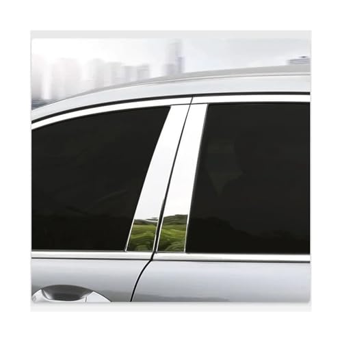 WEFOLCC Autofensterleisten Für Mercedes Für Benz S-Klasse W221 AMG 2006–2013 B-Säule C-Säule Türaufkleber 6 Stück Fenster Türdichtungen(Silber) von WEFOLCC
