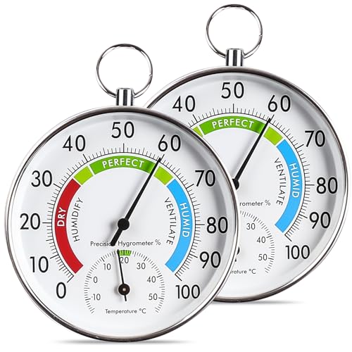 Hygrometer Analog: WEGREAT 2 Stücke Präzisions Thermo-Hygrometer, Thermometer-Hygrometer, Raumthermometer Temperatur und Luftfeuchtigkeitsmesser für die Raumklimatisierung, Gewächshaus Hygrometer Analog: WEGREAT 2 Stücke Präzisions Thermo-Hygrometer, Thermometer-Hygrometer, Raumthermometer Temperatur und Luftfeuchtigkeitsmesser für die Raumklimatisierung, Gewächshaus von WEGREAT