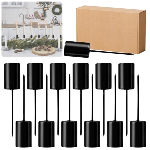 WEGREAT Stabkerzenhalter 12 Stück: Stabkerzenhalter Kerzenhalter Stabkerze, Metall Schwarz Stabkerzenhalter für Stabkerzen weniger 25 mm, DIY Tafelkerzen, Adventskranz Deko WEGREAT Stabkerzenhalter 12 Stück: Stabkerzenhalter Kerzenhalter Stabkerze, Metall Schwarz Stabkerzenhalter für Stabkerzen weniger 25 mm, DIY Tafelkerzen, Adventskranz Deko von WEGREAT