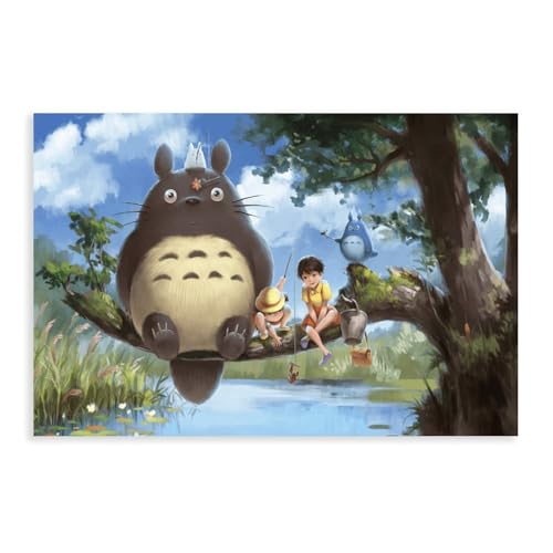 WEHGE Anime-Poster "My Neighbor Totoro" (18) Leinwandposter, Wandkunst, Dekordruck, Bild Gemälde für Wohnzimmer, Schlafzimmer, Dekoration, 40 x 60 cm von WEHGE