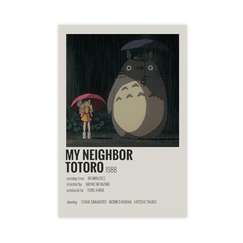 WEHGE Anime-Poster "My Neighbor Totoro" (6) Leinwandposter, Wandkunst, Dekordruck, Bild Gemälde für Wohnzimmer, Schlafzimmer, Dekoration, 60 x 90 cm von WEHGE