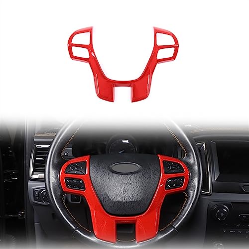 ABS Rot Für Ford Für Ranger Für Wildtrak 2015-2021 Auto Center Control Shift Wasser Tasse Lenkrad Glas Aufzug Rahmen Aufkleber Zubehör Zubehör (Color : 6) von WEHOMY