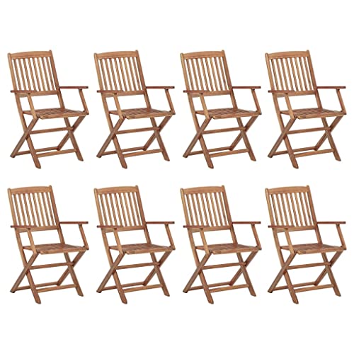WEHUOSIF Klappbare Gartenstühle,Backyard Stuhl,Bürostühle,Dekorative stühle,Club stühle,Komfort-Stuhl,Party stühle,Komfort-Stuhl,für Ihren Garten,Balkon oder Ihre Terrasse,8 STK. Massivholz Akazie von WEHUOSIF