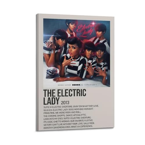 WEHWEGB Janelle Monáe Poster, Wandkunst, Cover, Zimmer, Vintage-Poster, dekoratives Gemälde für Schlafzimmer, Wohnzimmer, ästhetisches, elegantes Poster, 60 x 90 cm, Rahmenstil WEHWEGB Janelle Monáe Poster, Wandkunst, Cover, Zimmer, Vintage-Poster, dekoratives Gemälde für Schlafzimmer, Wohnzimmer, ästhetisches, elegantes Poster, 60 x 90 cm, Rahmenstil von WEHWEGB