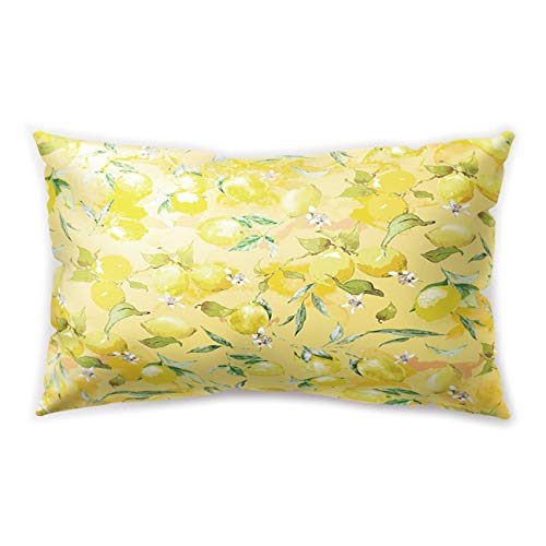 Hengjiang Rechteckiger Kissenbezug, Frische-Stil, mit Zitrone bedruckt, doppelseitig, weicher Plüsch, 30 x 50 cm, Polyester, 09, about 50*30cm Hengjiang Rechteckiger Kissenbezug, Frische-Stil, mit Zitrone bedruckt, doppelseitig, weicher Plüsch, 30 x 50 cm, Polyester, 09, about 50*30cm von WEIANG