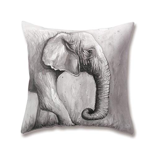 Hengjiang Soft Plüsch Animal Kissen Cute Cartoon Creative Elefant Druck 18 x 18/45 x 45 cm Überwurf Weich Plüsch Kissen für Home Sofa Bett Deko, Polyester, 09, 45 cm*45 cm von WEIANG