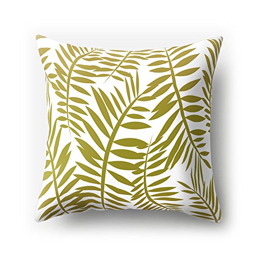 Hengjiang Weich Plüsch Nordic Kissen Pflanze Tree Leaf Gold Druck 18 x 18/45 x 45 cm Überwurf Weich Plüsch Kissen für Home Sofa Bett Deko, Polyester, 10, 45 cm*45 cm von WEIANG