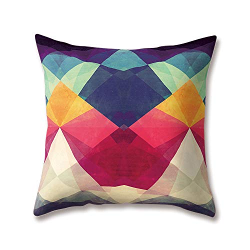 Hengjiang Weich Plüsch Nordic Style Kissen Grau weiß Rot grün Braun Geometrische Druck 18 x 18/45 x 45 cm Überwurf Weicher, Einfarbiger Kissen für Home Sofa Bett Deko, Polyester, 08, 45 cm*45 cm von WEIANG