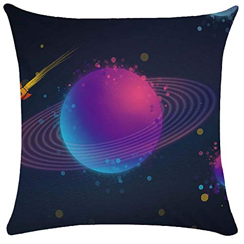 WEIANG Universe Planet Space Galaxy Kissenbezug, doppelseitig, groß, 50 x 50 cm 04 von WEIANG