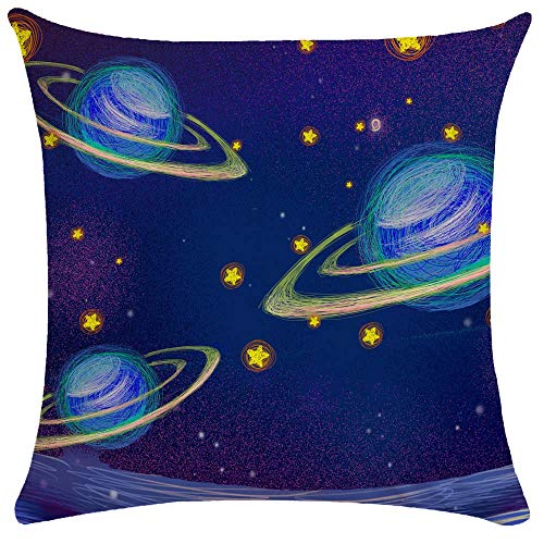 WEIANG Universe Planet Space Galaxy Kissenbezug, doppelseitig, groß, 50 x 50 cm 06 von WEIANG