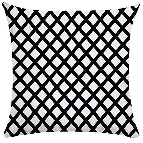 Weiang Kissenbezug, geometrisch, Schwarz und Weiß, doppelseitig, 50 x 50 cm, Polyester, 07, 50 x 50 cm von WEIANG