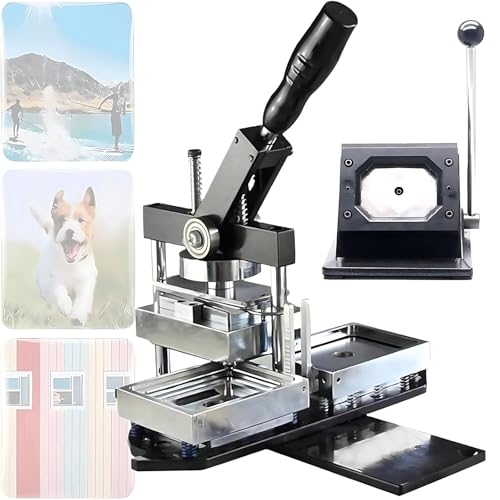 WEICNE DIY-Kühlschrankmagnet-Set (53 X 80 Mm/65 X 90 Mm), Inklusive Presse, Papierschneider Und 200 Verbrauchsmaterialien 53×80MM von WEICNE
