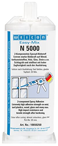 WEICON 10650250 Easy-Mix N5000 50ml Epoxyd-Klebstoff für Industrie, Metall & Kunststoff, glasklar von WEICON