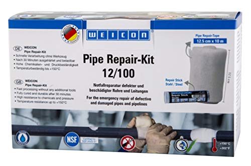 WEICON 10710004 Pipe Repair-Kit 12/100, weiß, 12 cm x 10 m von WEICON