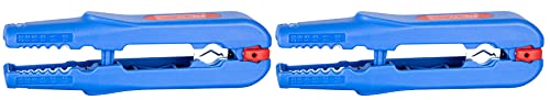 WEICON TOOLS Multi-Stripper No.400 2er Set zum Entmanteln & Abisolieren von Kabeln & Leitern, blau/rot, 155mm von WEICON