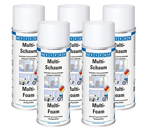 WEICON Multi-Schaum 400 ml | Schaumreiniger für Polster, Scheiben, Kunststoff und Metall | Biologisch abbaubar | 5er Set WEICON Multi-Schaum 400 ml | Schaumreiniger für Polster, Scheiben, Kunststoff und Metall | Biologisch abbaubar | 5er Set von WEICON