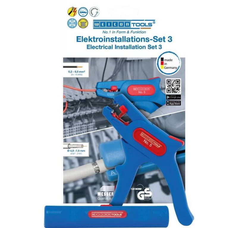 WEICON Abisolierzange Elektroinstallations-Set inkl. Abisolierzange No. von WEICON