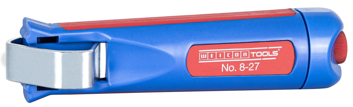 WEICON Abmantelungsmesser Kabelmesser No. C 8-27 I Arbeitsbereich 8 - 28 mm Ø, (Packung), regulierbare Schnitttiefe von WEICON