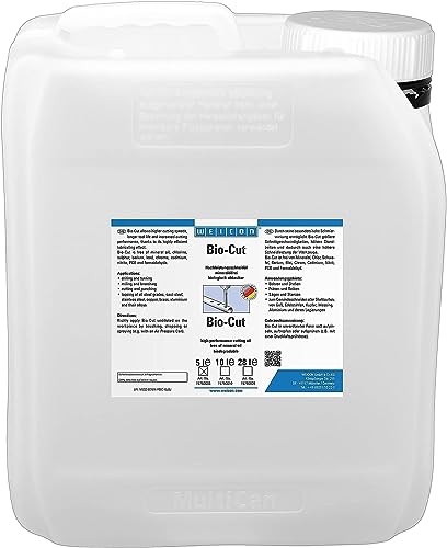 Weicon 15750005 Bio-Cut 5 l Hochleistungsschneidöl für Metall biologisch abbaubar Bohröl, farblos von WEICON