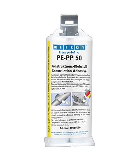 WEICON Easy-Mix PE-PP 50 | 2-K Plastikkleber| für Kunststoffe | transparent | 50 ml von WEICON