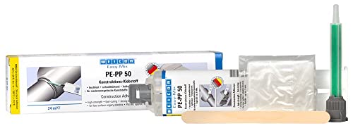 WEICON Easy-Mix PE-PP 50 Set, 2-K Plastikkleber in Doppelspritze mit Mischdüse, für Kunststoffe, transparent, 24 ml von WEICON