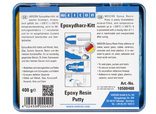 WEICON Epoxydharz-Kitt 400g knetbare Universal-Reparaturmasse im Komplettpaket von WEICON