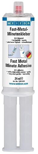 WEICON Fast-Metal Minutenkleber 24 ml | Flüssigmetall | 2-Komponenten-Epoxidharzkleber für Metall, Holz, Stein u. v. m. von WEICON