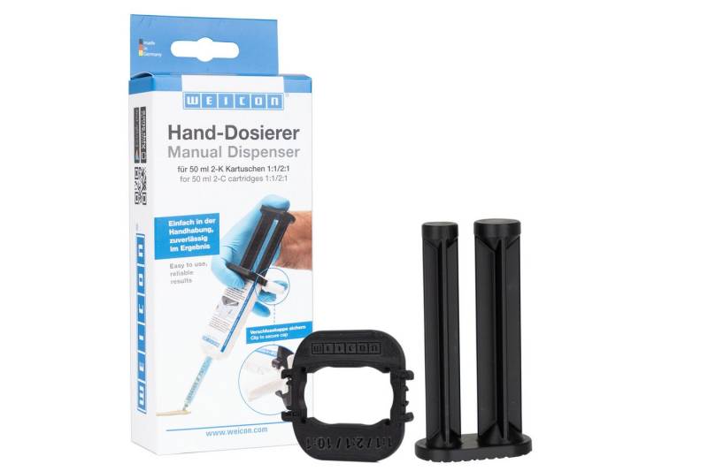 WEICON Kartuschenpistole Hand Dosierer Verarbeitungshilfe für Easy-Mix-Produkte, (2-tlg), Präzise Dosierung von WEICON