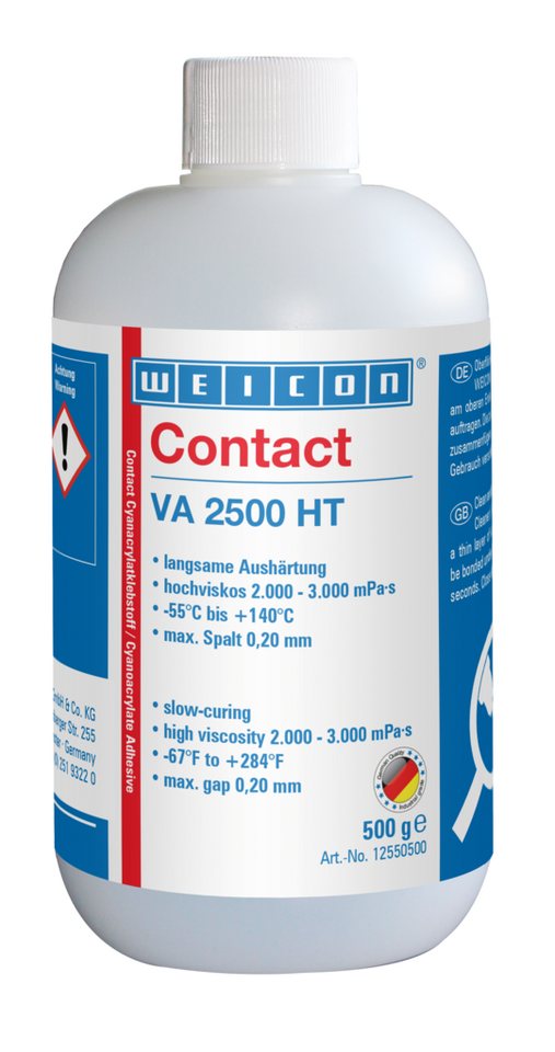 WEICON Klebstoff Contact VA 2500HT, Sekundenkleber, hochviskos, hitzebeständig - 140°C von WEICON