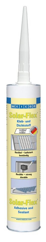 WEICON Klebstoff Solar-Flex®, witterungsbeständiger Dichtstoff für den Solarbereich, Klebstoff auf MS-Polymer-Basis speziell für die Solarindustrie von WEICON