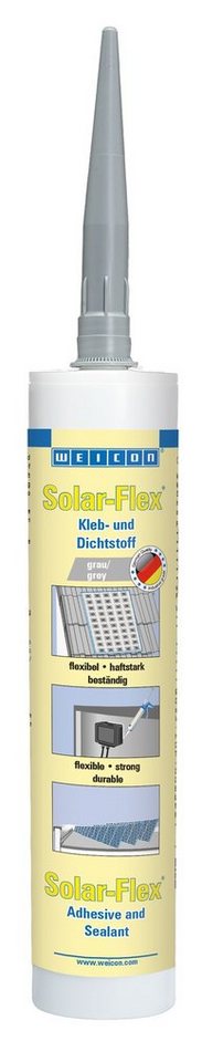 WEICON Klebstoff Solar-Flex®, witterungsbeständiger Dichtstoff für den Solarbereich, Klebstoff auf MS-Polymer-Basis speziell für die Solarindustrie von WEICON