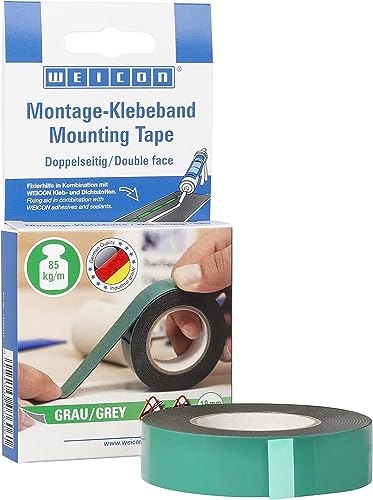 WEICON Montage-Klebeband grau, 3 Meter, doppelseitiges Klebeband, extrem starker Halt auf PE und PP WEICON Montage-Klebeband grau, 3 Meter, doppelseitiges Klebeband, extrem starker Halt auf PE und PP von WEICON