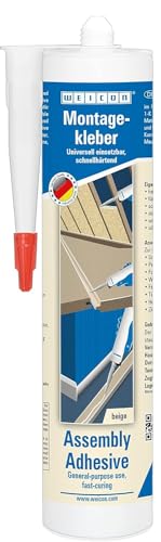 WEICON Montagekleber 310 ml hellbeige | schnellhärtender & haftstarker Kontaktklebstoff für den Innen- und Außenbereich von WEICON