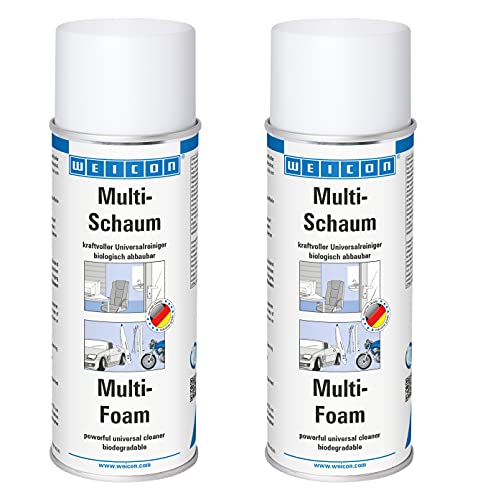 WEICON Multi-Schaum 400 ml | Schaumreiniger für Polster, Scheiben, Kunststoff und Metall | Biologisch abbaubar | 2er Set von WEICON