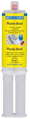 Weicon 10565024 Plastic-Bond 24ml Strukturklebstoff für Kunststoff, Aluminium, Stahl uvm, cremeweiß-milchig von WEICON