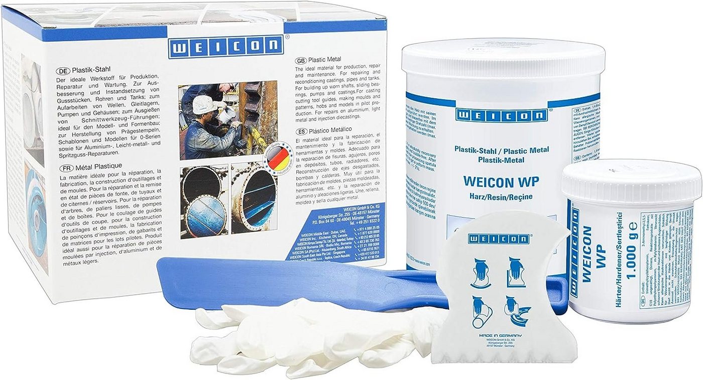 WEICON Reparatur-Set WP, gefülltes Epoxidharz-System zur Verschleißschutzbeschichtung von WEICON